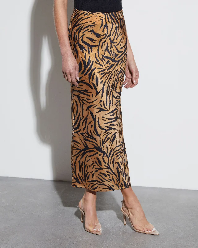 Tahiti Animal Print Midi Skirt