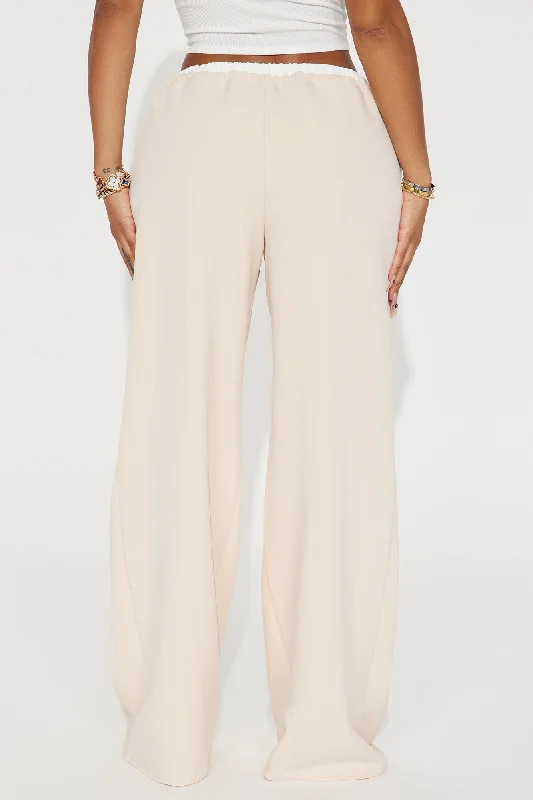 Take My Number Double Waistband Trouser - Stone