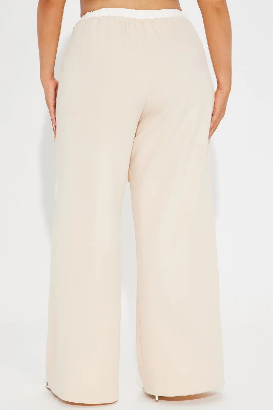 Take My Number Double Waistband Trouser - Stone