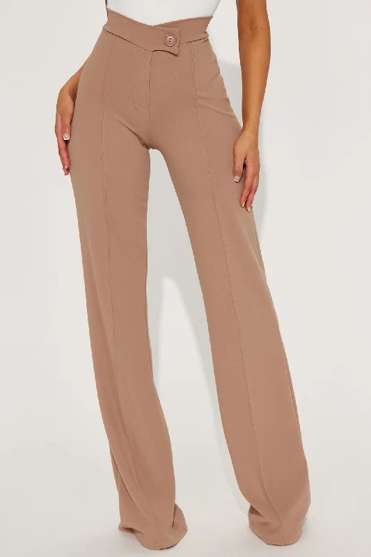 Tall Call It Even Wide Leg Dress Pants - Taupe