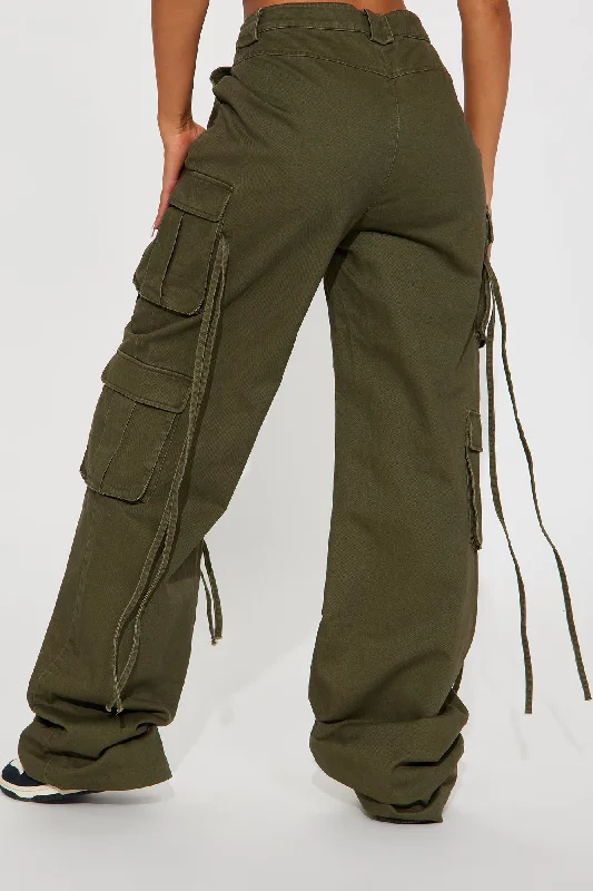 Tall Golden Hour Wide Leg Cargo Pant - Olive