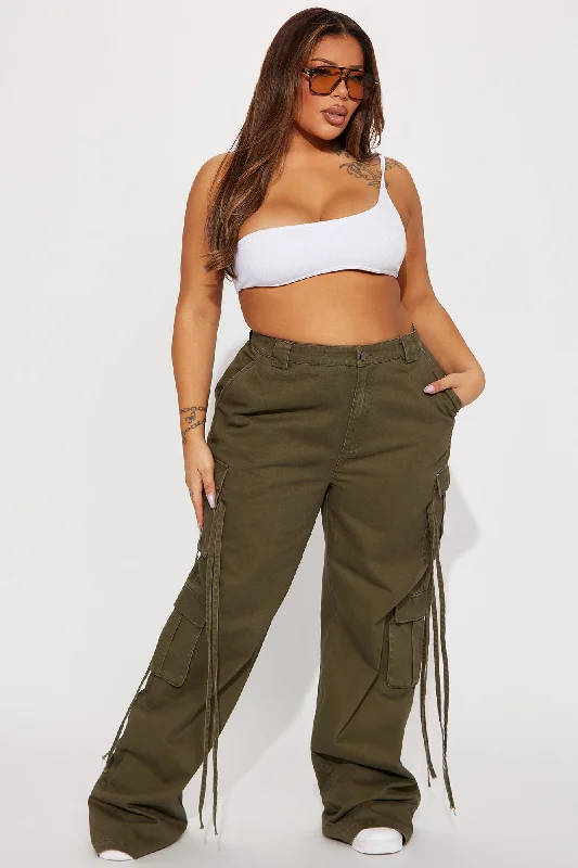 Tall Golden Hour Wide Leg Cargo Pant - Olive