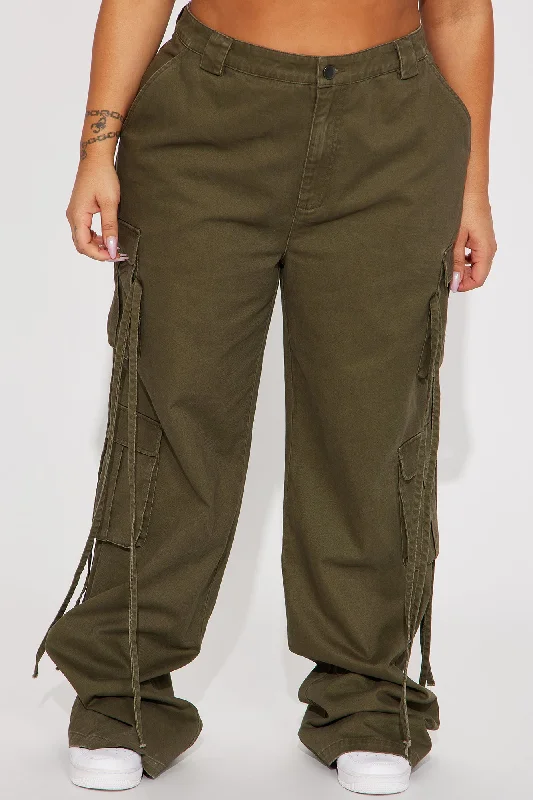 Tall Golden Hour Wide Leg Cargo Pant - Olive