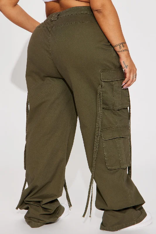 Tall Golden Hour Wide Leg Cargo Pant - Olive