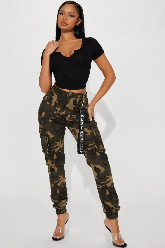 Tall Good Vibes Cargo Jogger - Camouflage