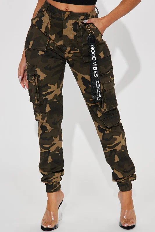 Tall Good Vibes Cargo Jogger - Camouflage