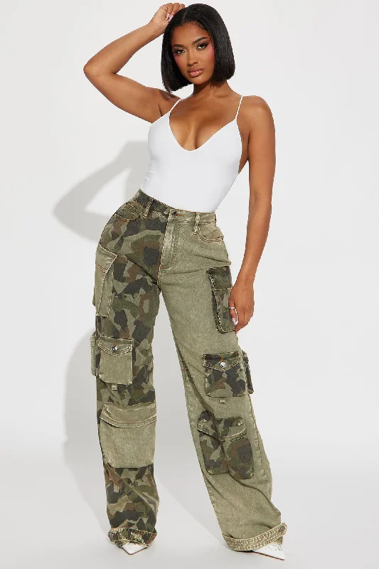 Tall Upgrade You Wide Leg Cargo Pant 34 - Olive/combo