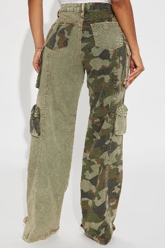 Tall Upgrade You Wide Leg Cargo Pant 34 - Olive/combo