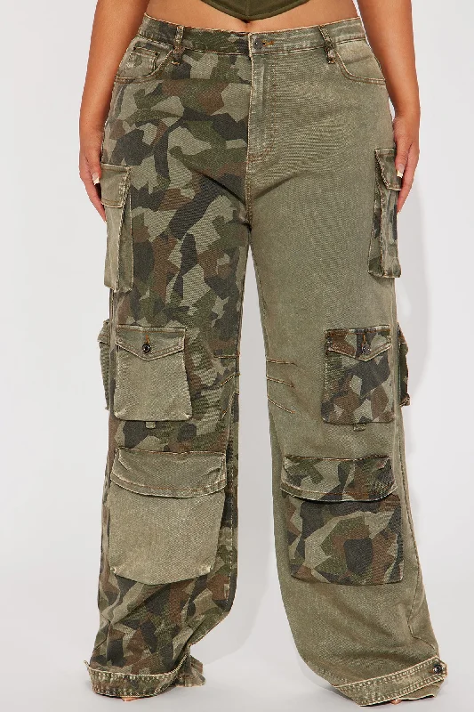 Tall Upgrade You Wide Leg Cargo Pant 34 - Olive/combo