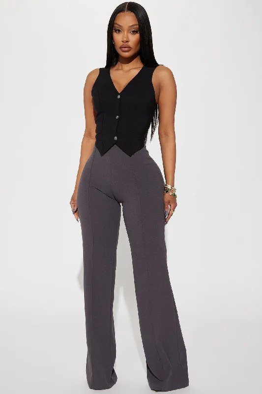 Tall Victoria High Waisted Dress Pants - Charcoal