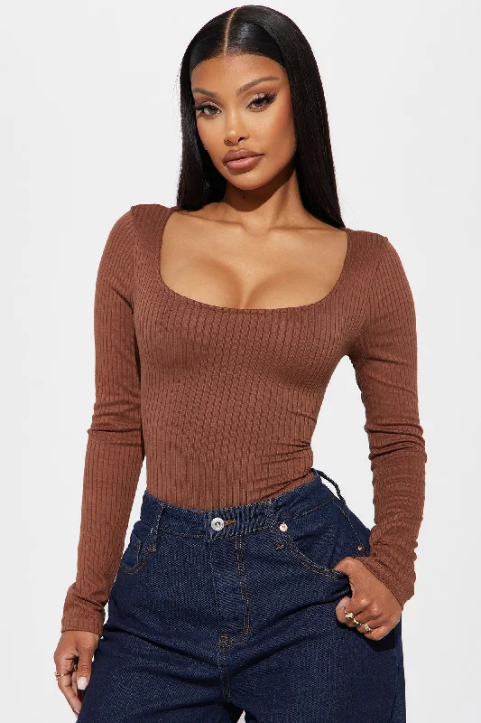 Tania Ribbed Bodysuit - Mocha