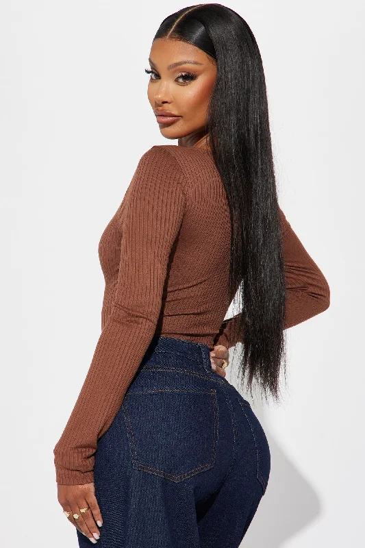 Tania Ribbed Bodysuit - Mocha