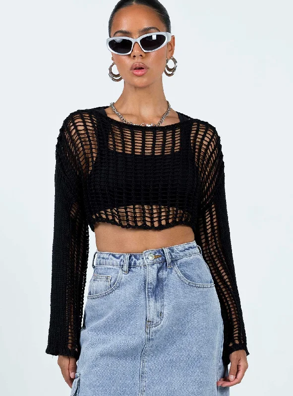 The Kennedy Cropped Sweater Black