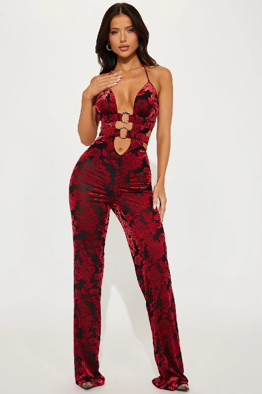 This Is It Jumpsuit  - Red/combo