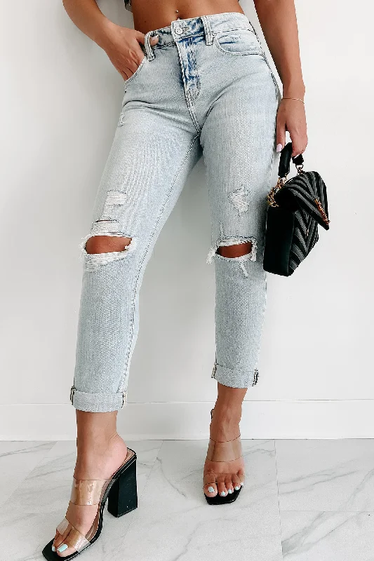 Together But Alone Mid-Rise Distressed Eunina Girlfriend Jeans (Light)