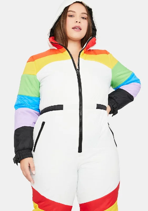 Totally Sweet Retreat Rainbow Puffer Snowsuit