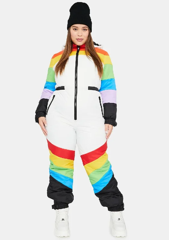 Totally Sweet Retreat Rainbow Puffer Snowsuit