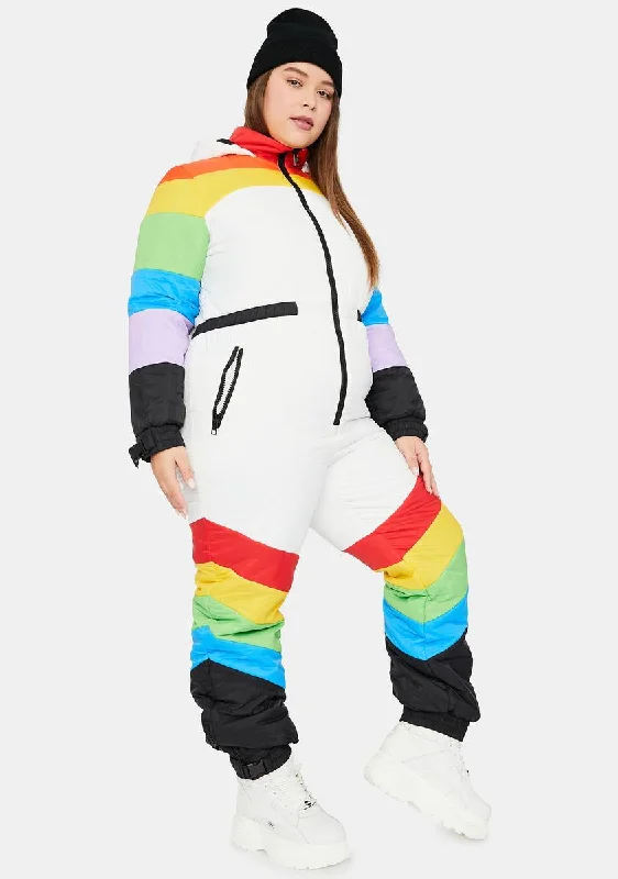 Totally Sweet Retreat Rainbow Puffer Snowsuit