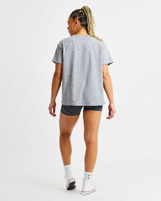 Varsity Oversized T Shirt - Heather Grey