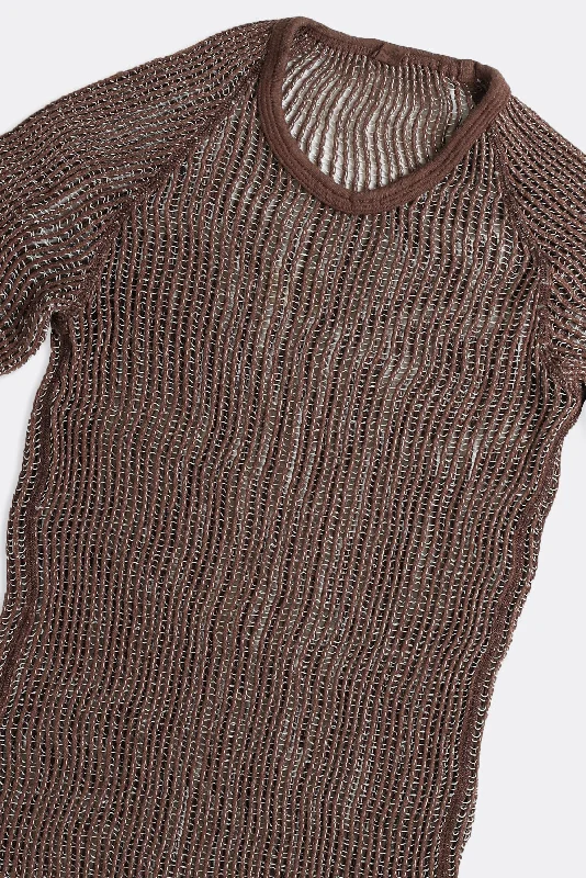 Vintage Knitted Shirt - Brown, White, Tan, Olive, Dark Green, Charcoal