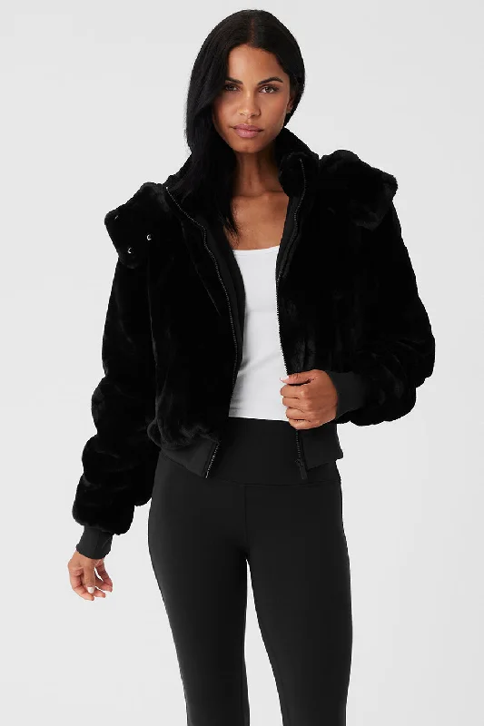 Faux Fur Foxy Jacket - Black