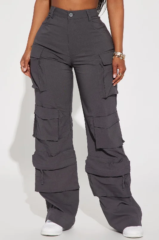 Walk On By Cargo Pant - Charcoal