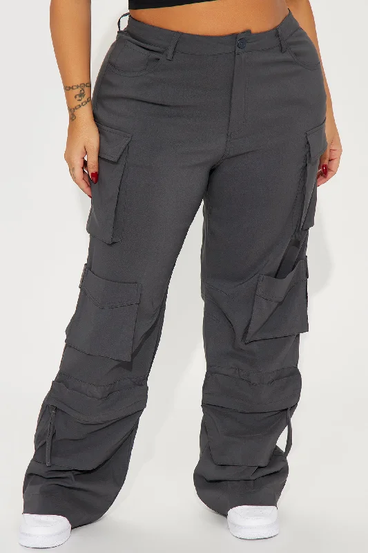 Walk On By Cargo Pant - Charcoal