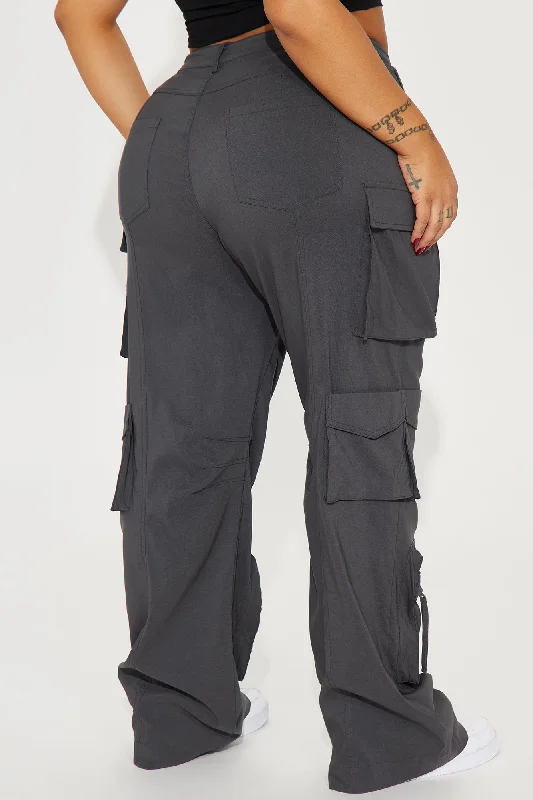 Walk On By Cargo Pant - Charcoal