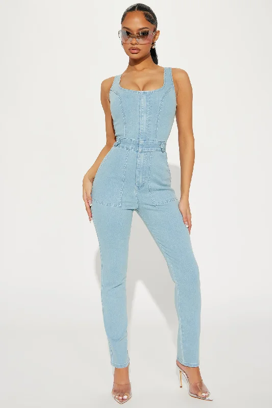 West Coast Denim Jumpsuit - Medium Wash