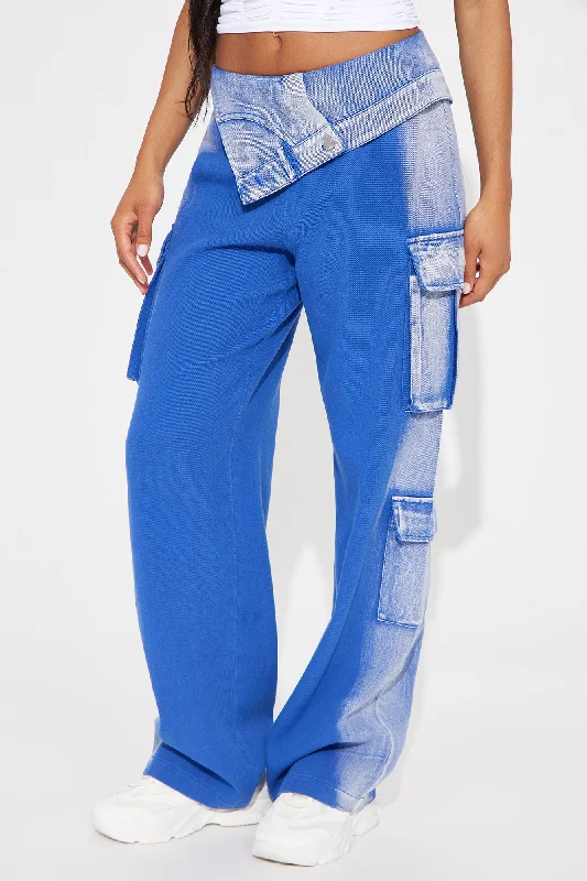 What A Feeling Foldover Pant - Royal