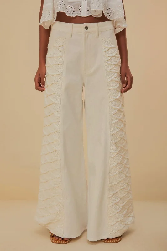 White Crochet Pants