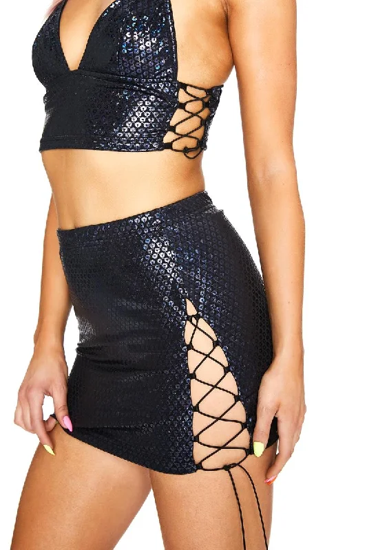 Wicked Wonderland Lace Up Skirt