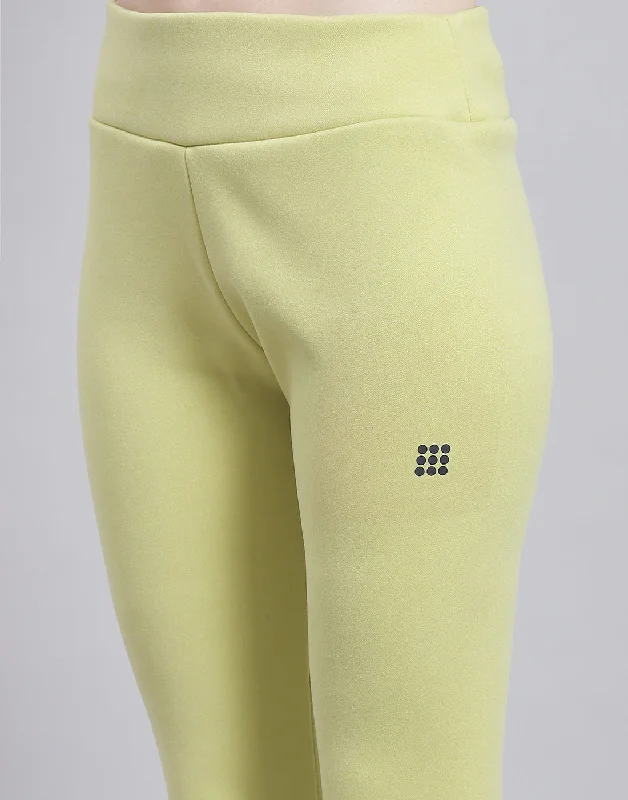 Women Green Solid Regular Fit Legging