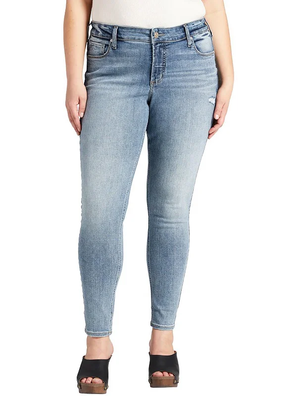 Womens Denim Light Wash Skinny Jeans