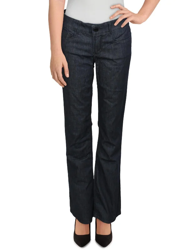 Womens Embellished Denim Flare Jeans