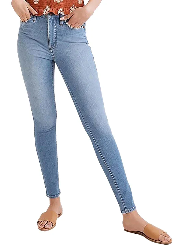 Womens High Rise Light Wash Skinny Jeans