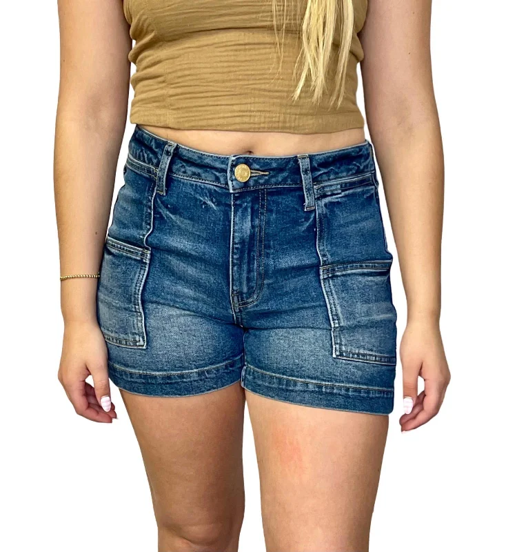 Women's Jane Pork Chop Pocket Shorts In Boosted Wash