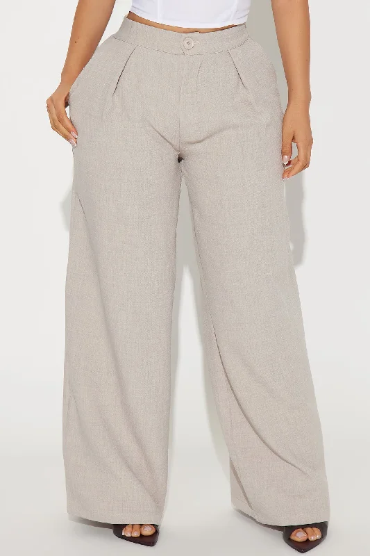 Work Too Hard Wide Leg Trouser - Stone