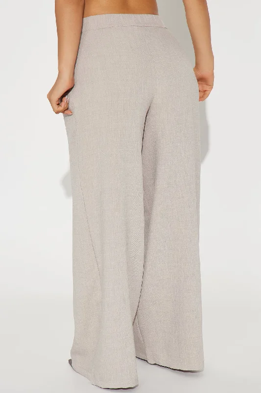 Work Too Hard Wide Leg Trouser - Stone