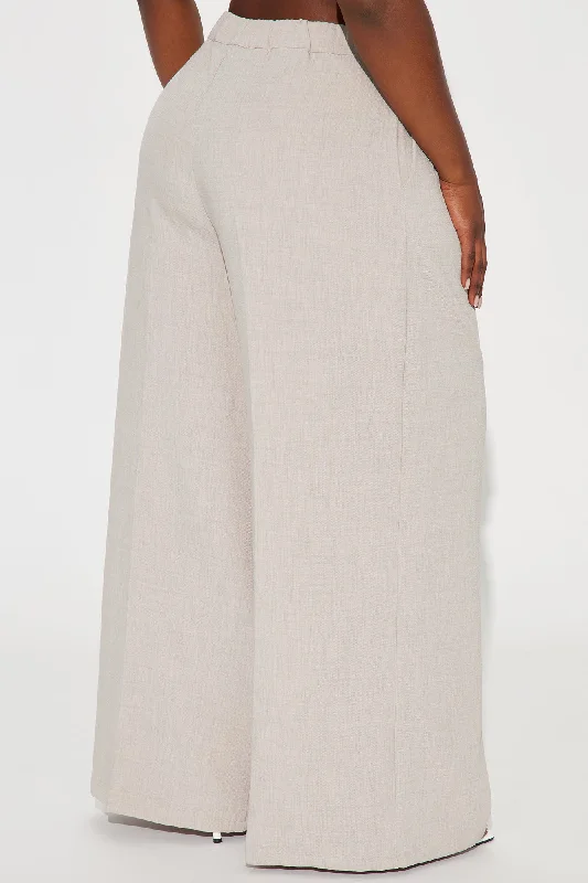 Work Too Hard Wide Leg Trouser - Stone