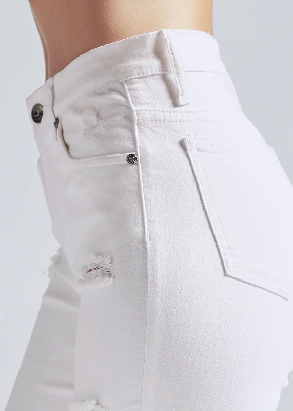 Triangle hem jeans - White