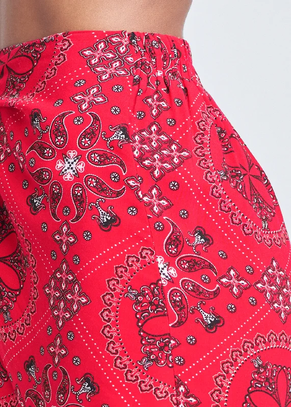 Paisley print wrap shorts - Red Multi