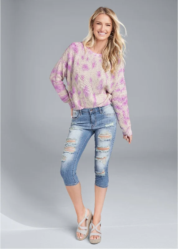 Oversized tie dye sweater - Purple Multi