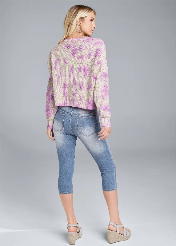 Oversized tie dye sweater - Purple Multi