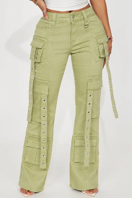 Your Best Shot Cargo Flare Pant - Sage