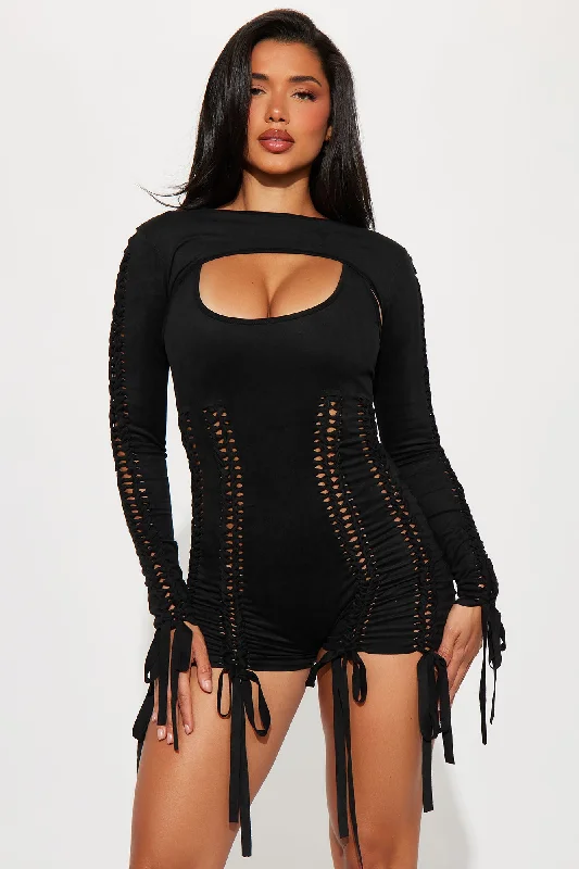 Yovanna Romper Set - Black