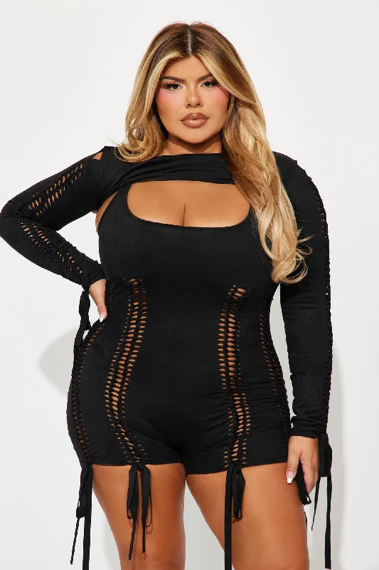 Yovanna Romper Set - Black