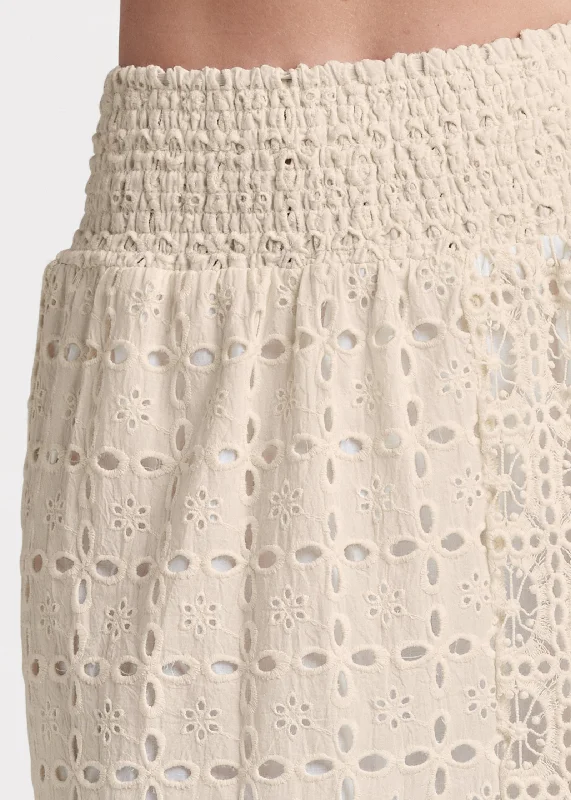 Tiered eyelet maxi skirt - Cream