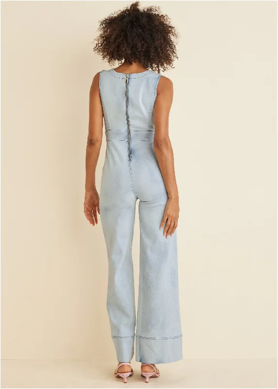 Stretch denim jumpsuit - Light Wash