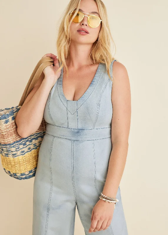 Stretch denim jumpsuit - Light Wash